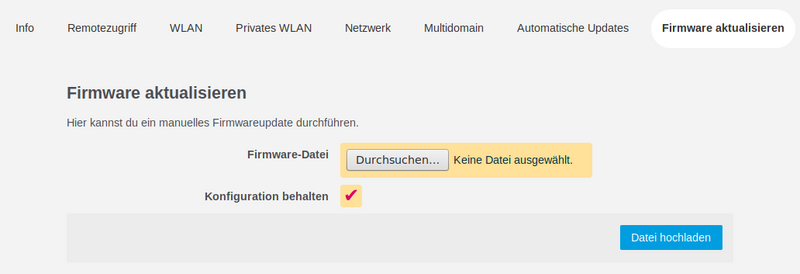 Bild: LuCi-WEB-GUI - Firmware aktualisieren