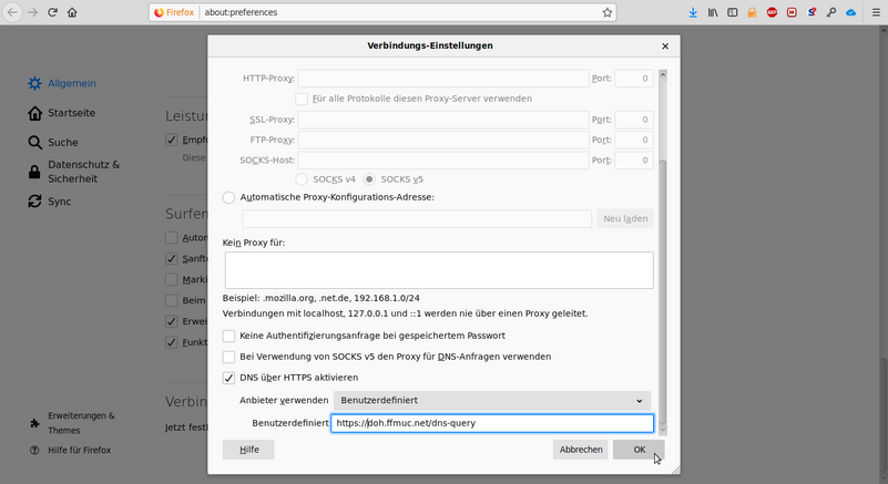 Bild: Firefox Menüpunkt Einstellungen