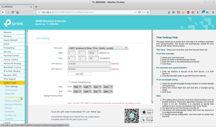 Bild: Original Web-GUI zur Verwaltung eines TP-Link-Routers nach erfolgreicher Anmeldung