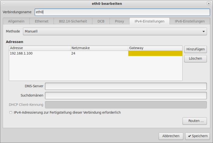 BILD: Bildschirmhardcopy der Networkmanager-GUI